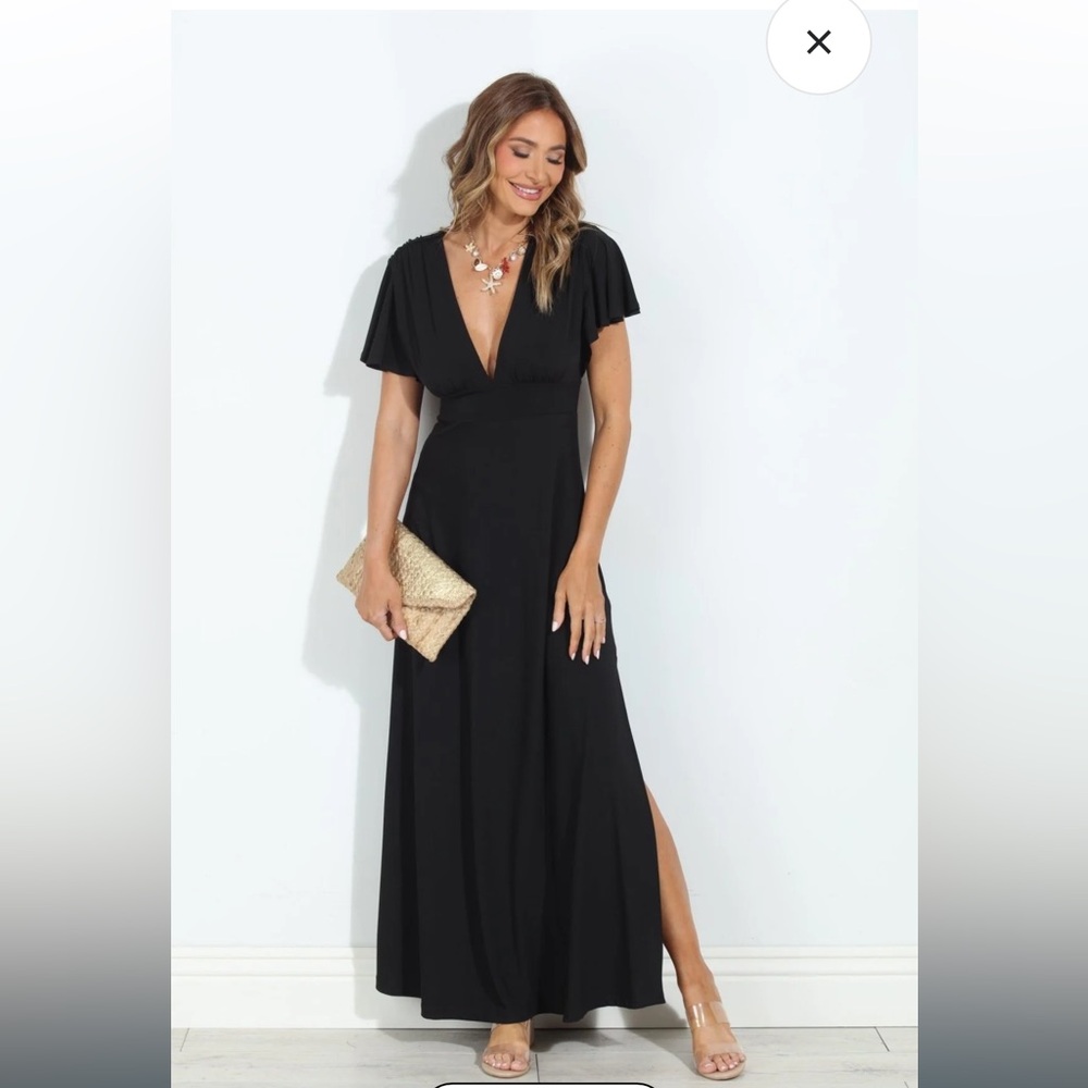 Veronica M Black Maxi Dress SZ XL